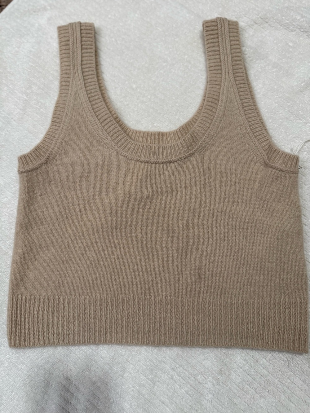 Madewell Knit Scoop cashmere Tank in Taupe Beige